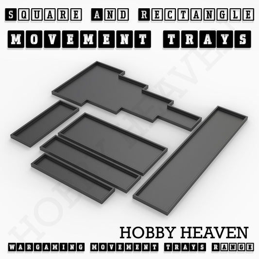 Rectangle Movement Trays | Cavalry & Monsters | 50×25-100×60mm | OBS System