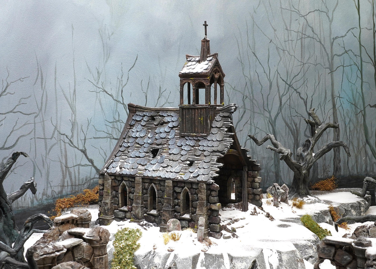 Basilica Ruins 28mm DND Terrain | Tabletop Wargaming Scenery for Mordheim, Frostgrave & RPG | Unpainted 3D Printed