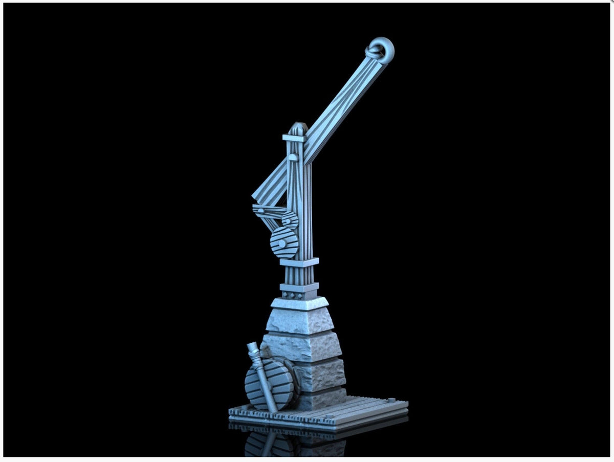 Hoist Crane 28mm DND Scatter Terrain | Tabletop Wargaming Scenery for Warhammer, Frostgrave & RPG | Unpainted 3D Printed