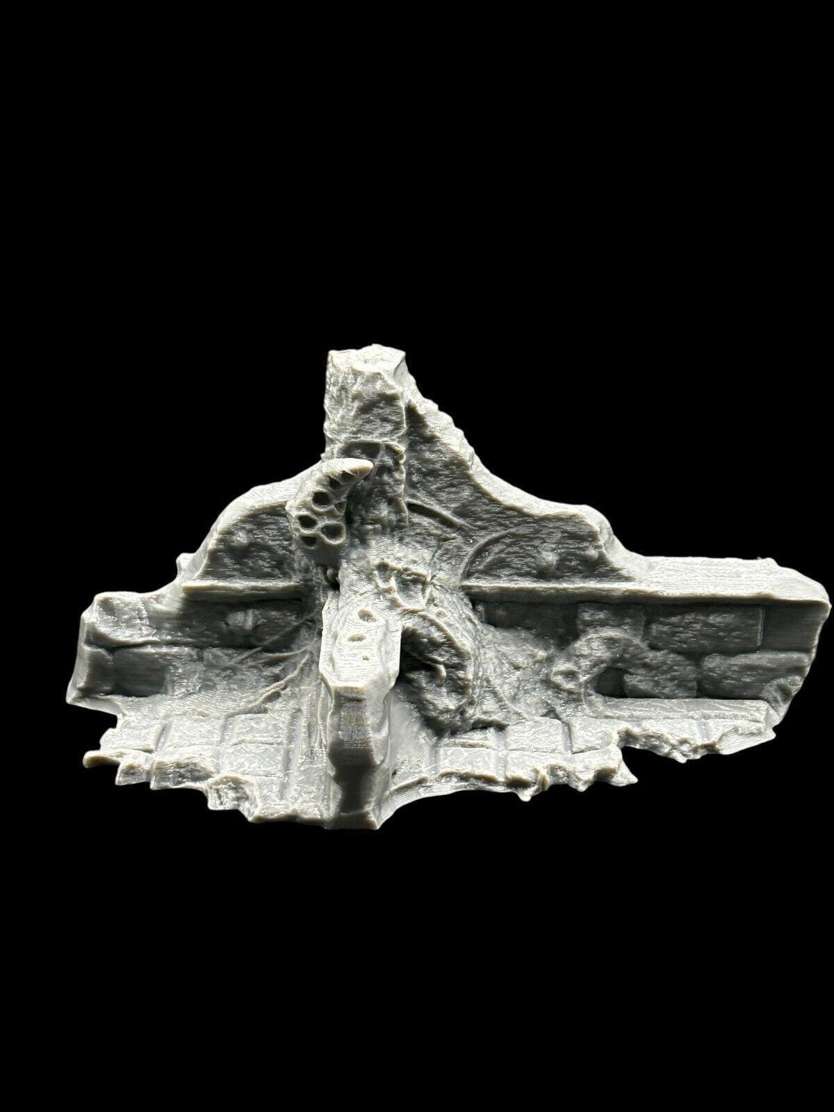 Small Infected Ruins Terrain Sci Fi Tabletop Scenery 3D Printed 3 pcs