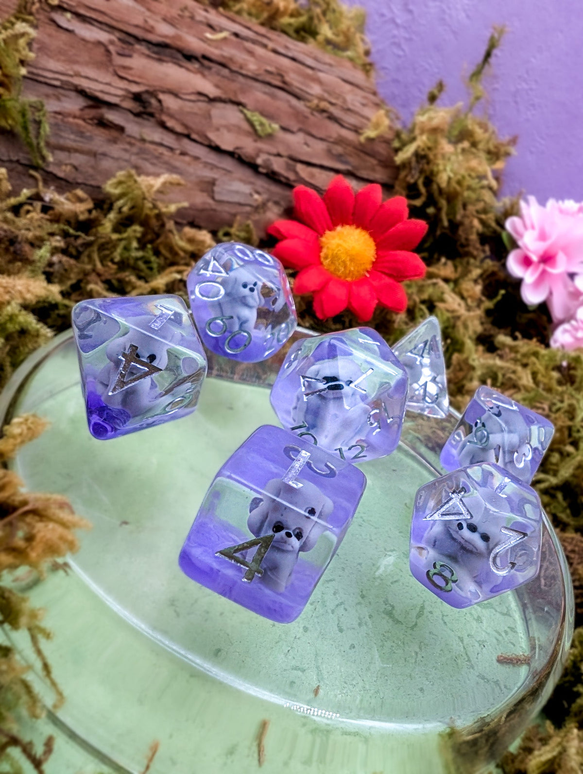 Purple Puppy Dice
