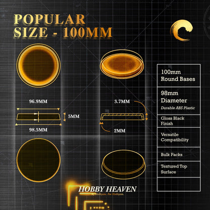 100mm Round Plain Plastic Bases