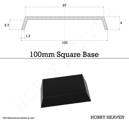100mm Square Plain Plastic Bases