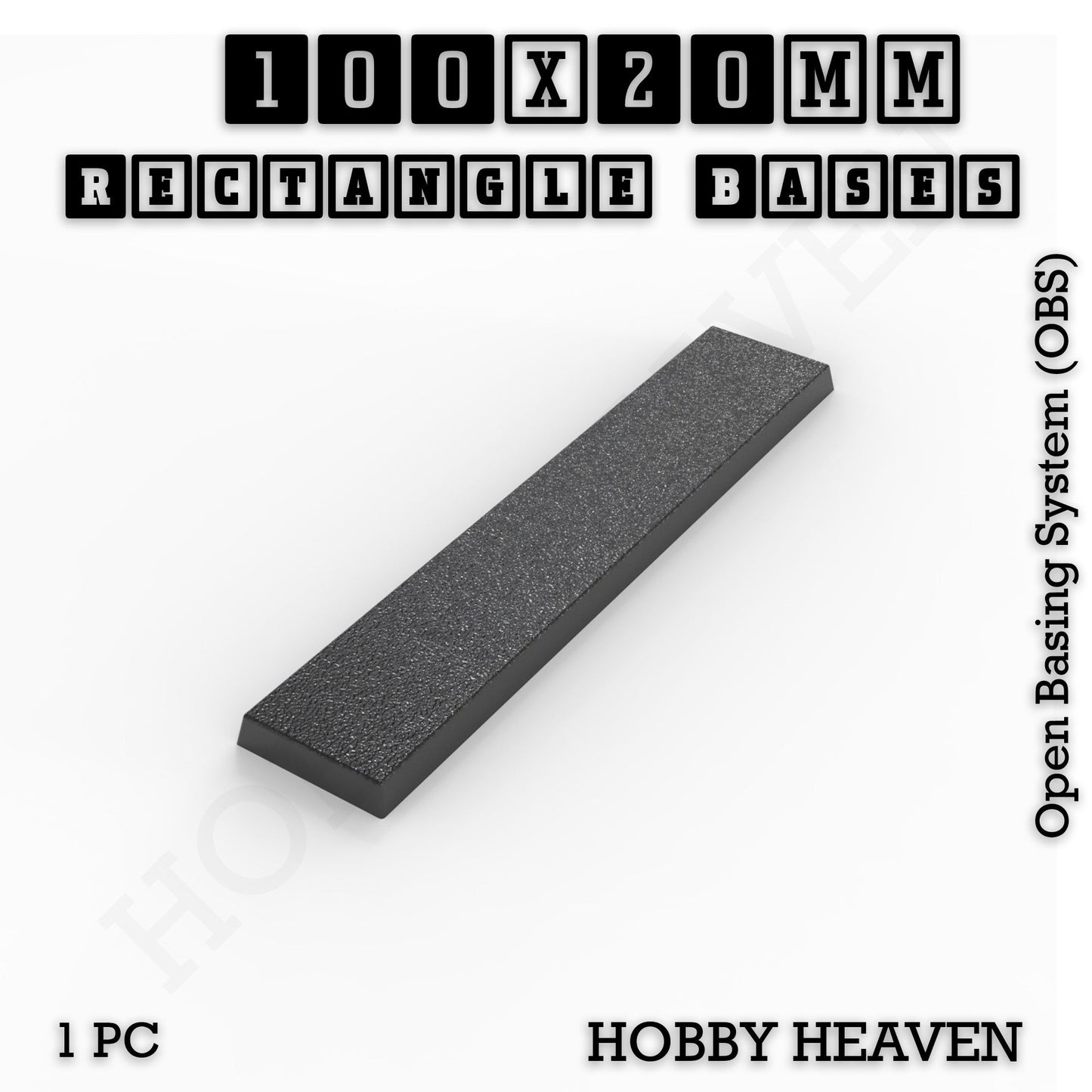 Rectangle Bases Range Sizes - 75x30mm to 125x40mm Medium Sizes 3d Print Full Range Tabletop Games