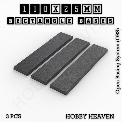 Rectangle Bases Range Sizes - 75x30mm to 125x40mm Medium Sizes 3d Print Full Range Tabletop Games