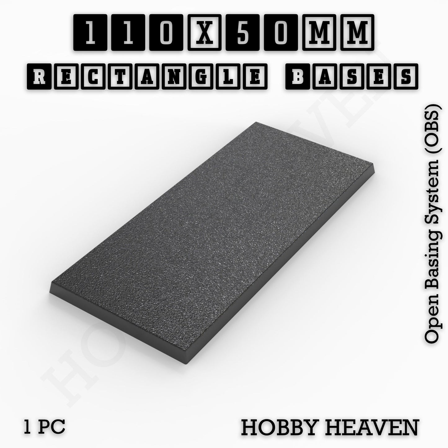 Rectangle Bases Range Sizes - 75x30mm to 125x40mm Medium Sizes 3d Print Full Range Tabletop Games