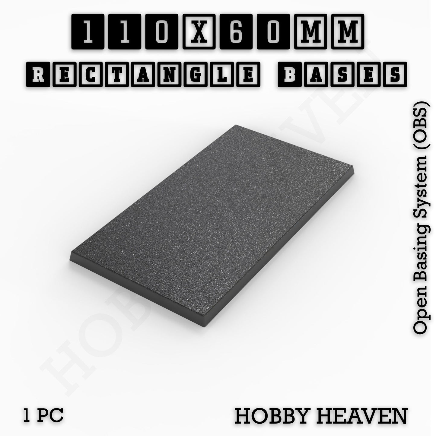Rectangle Bases Range Sizes - 75x30mm to 125x40mm Medium Sizes 3d Print Full Range Tabletop Games