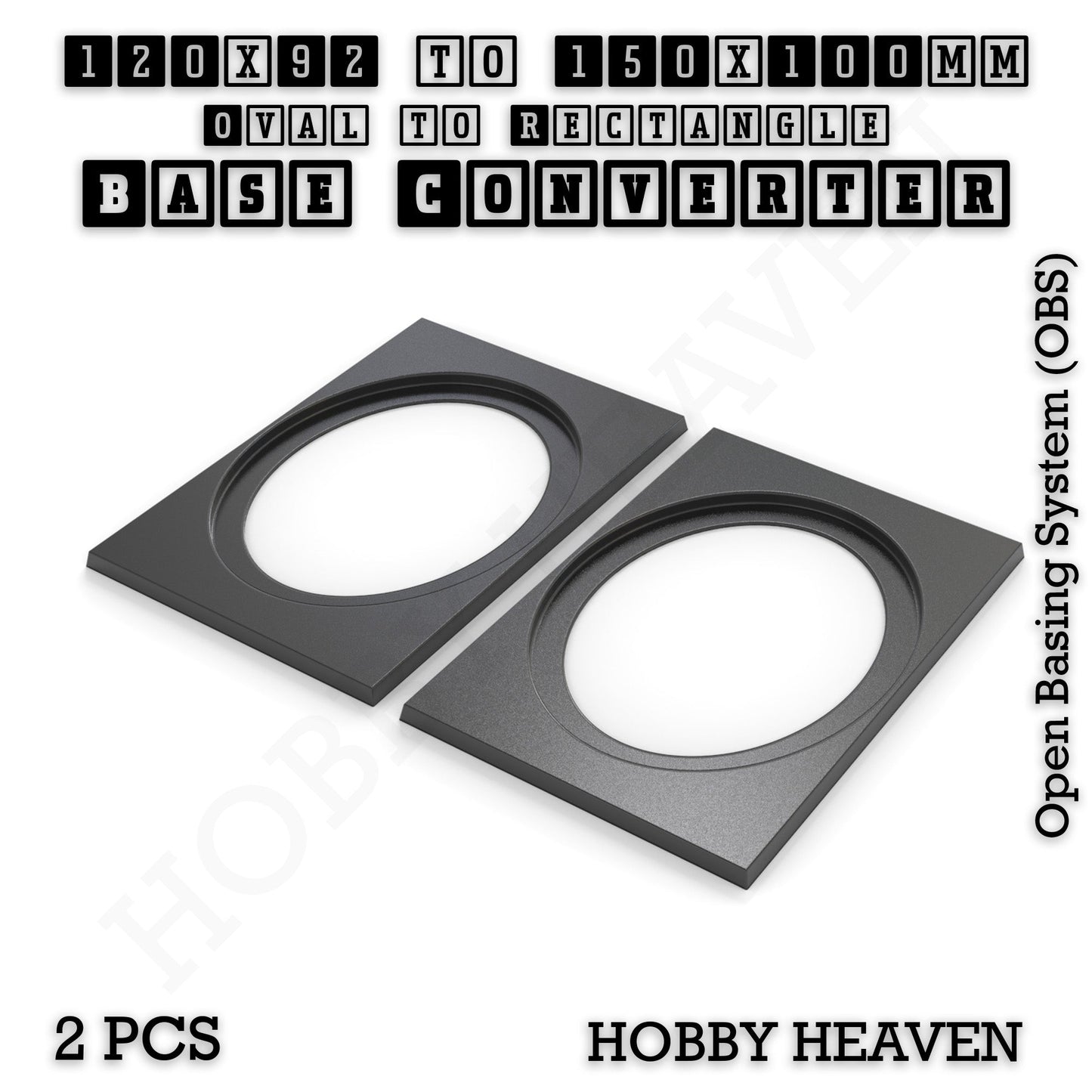 Wargaming Oval to Rectangle Base Converters – Tabletop Games | 3D Printed Tabletop Accessories