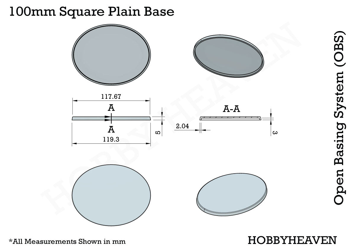 120x92mm Oval Plain Plastic Base