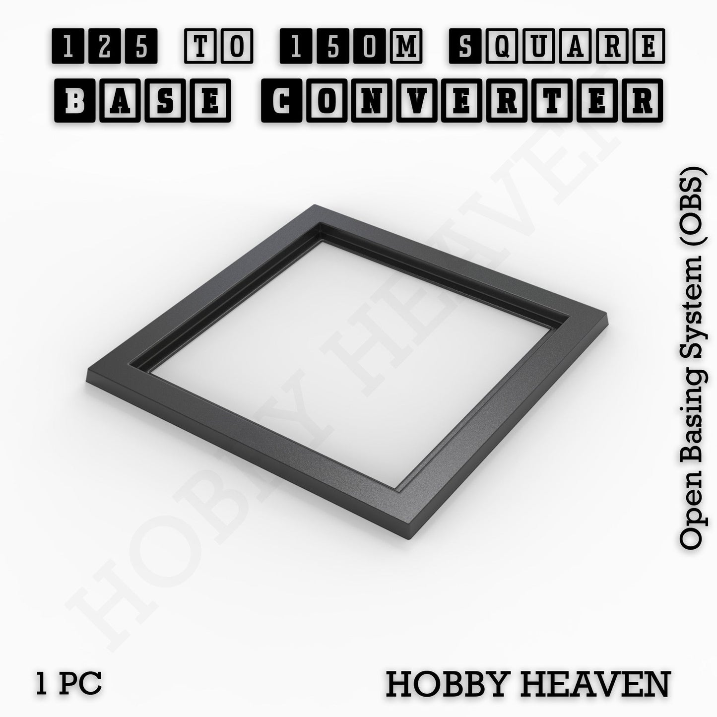 Square to Square Bases Size Converters 3d Print Full Range