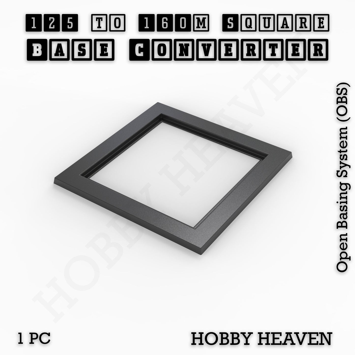 Square to Square Bases Size Converters 3d Print Full Range