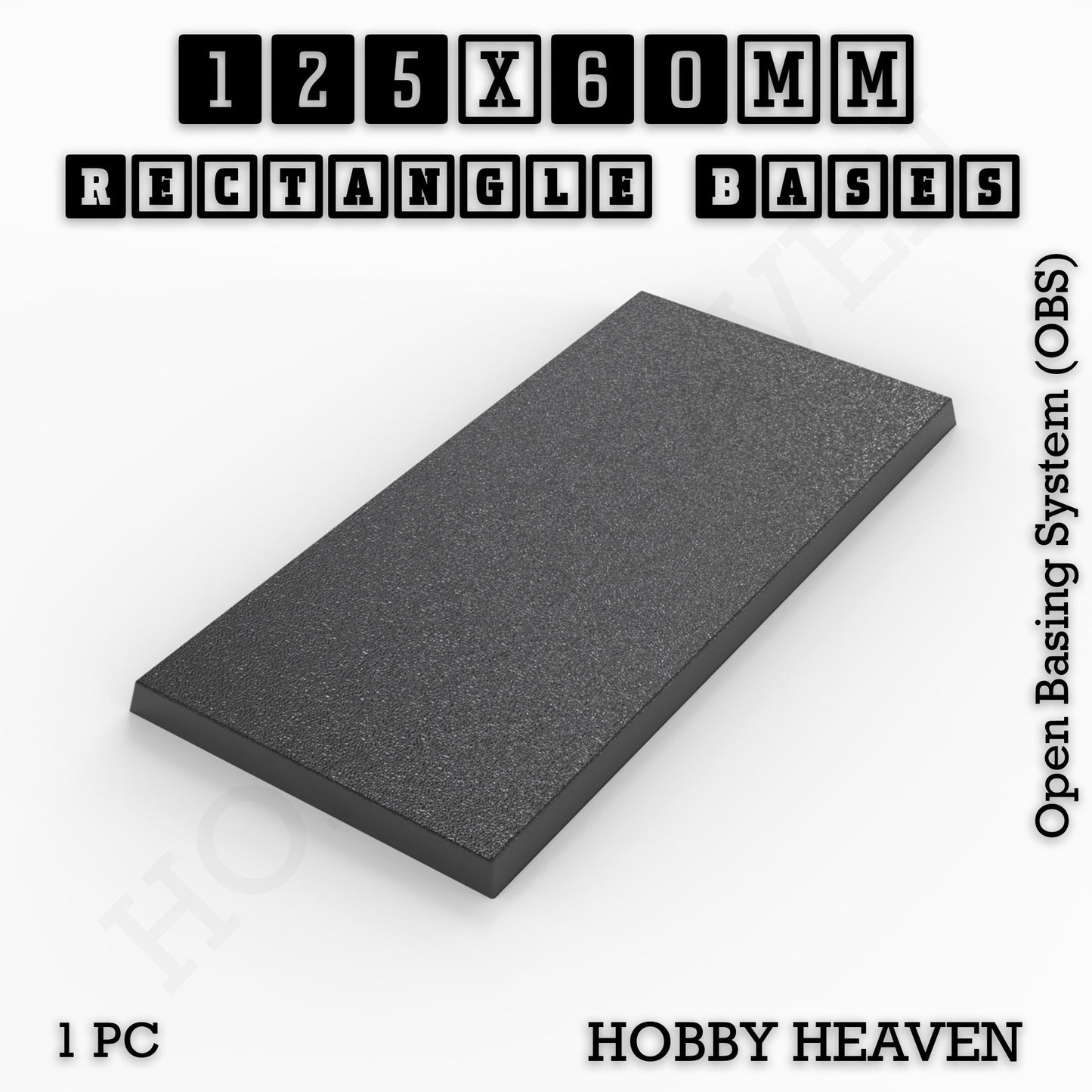 Rectangle Bases Range Sizes - 125x50mm to 200x175mm Large Sizes 3d Print Full Range Tabletop Games