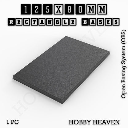 Rectangle Bases Range Sizes - 125x50mm to 200x175mm Large Sizes 3d Print Full Range Tabletop Games