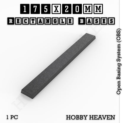 Rectangle Bases Range Sizes - 125x50mm to 200x175mm Large Sizes 3d Print Full Range Tabletop Games