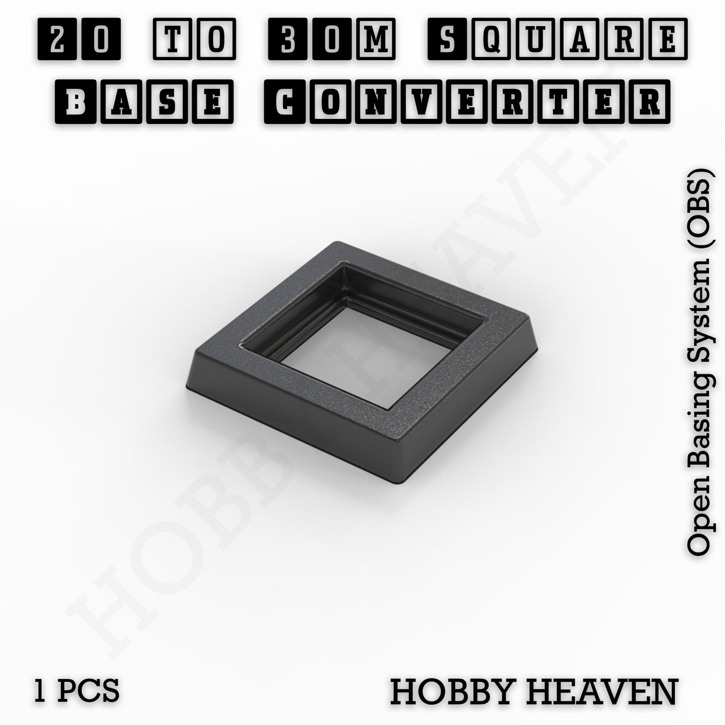 Square to Square Bases Size Converters 3d Print Full Range