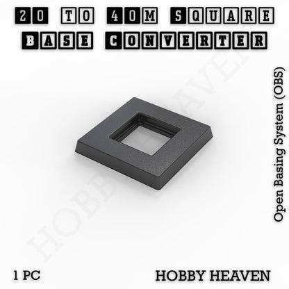 Square to Square Bases Size Converters 3d Print Full Range