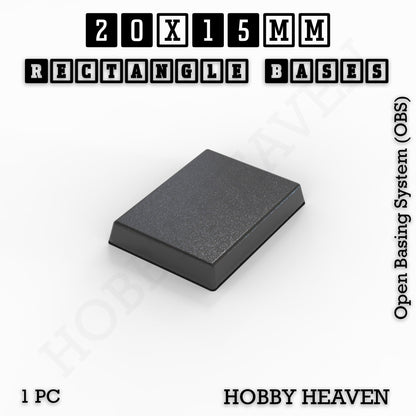 Rectangle Bases Range Sizes - 20x15mm to 75x25mm Small Sizes 3d Print Full Range Tabletop Games