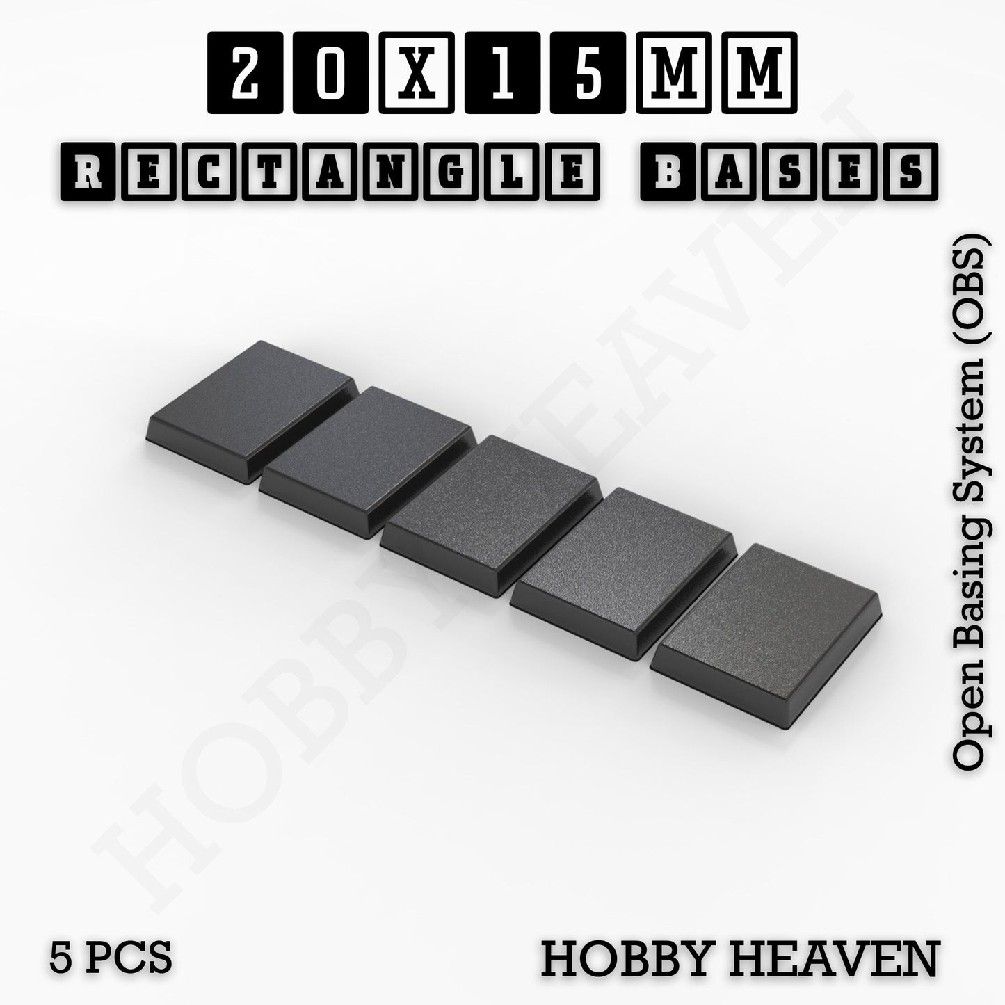 Rectangle Bases Range Sizes - 75x30mm to 125x40mm Medium Sizes 3d Print Full Range Tabletop Games