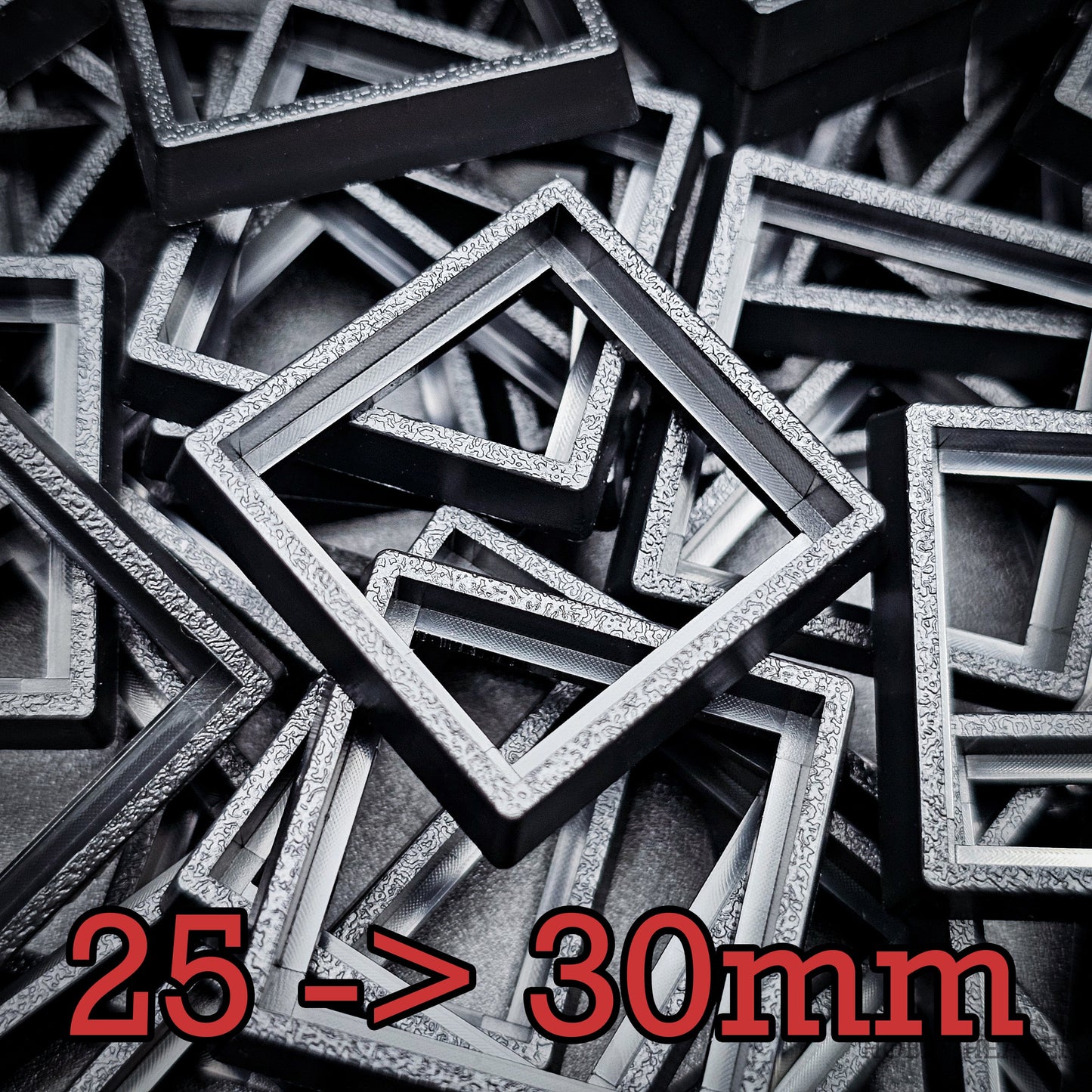 25–30mm Square Base Adapters | Injection Moulded | No Rebasing Required | Fits Popular Fantasy Miniatures