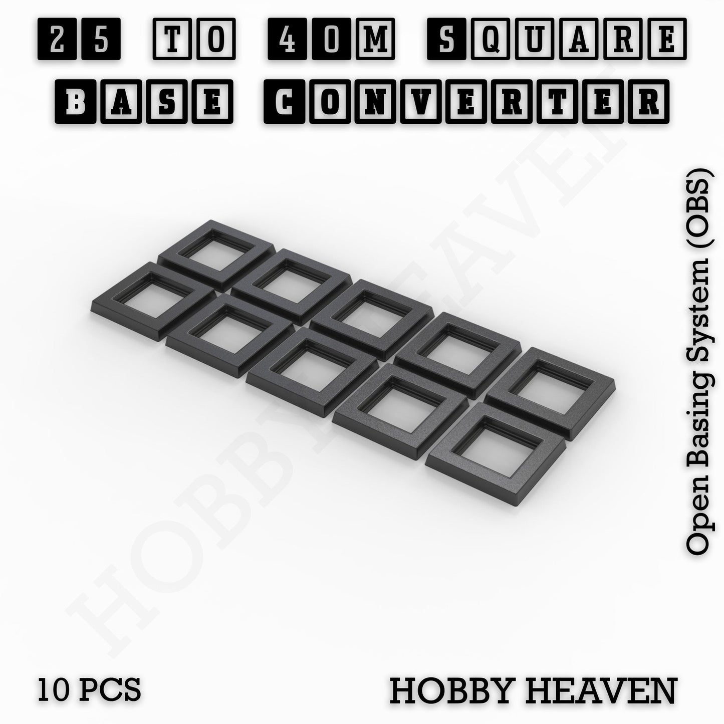 Square to Square Bases Size Converters 3d Print Full Range