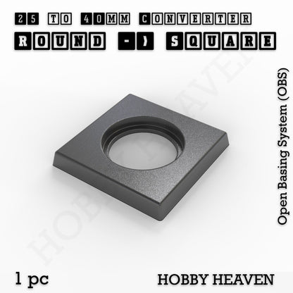 Round to Square Bases Shape and Size Converters 3d Print Full Range