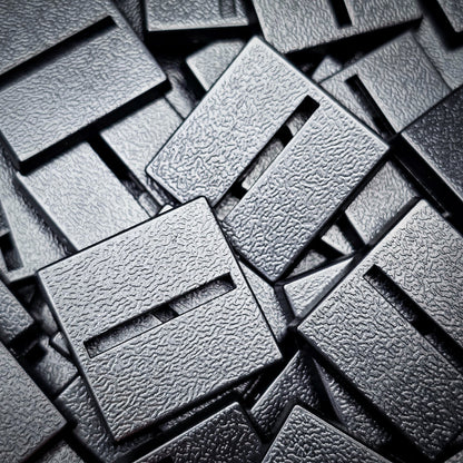25mm Square Parallel Slotted Plastic Bases