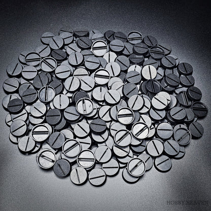 25mm Round Slotted Bases for Wargaming Miniatures | Durable Plastic | Compatible with Popular Tabletop Games