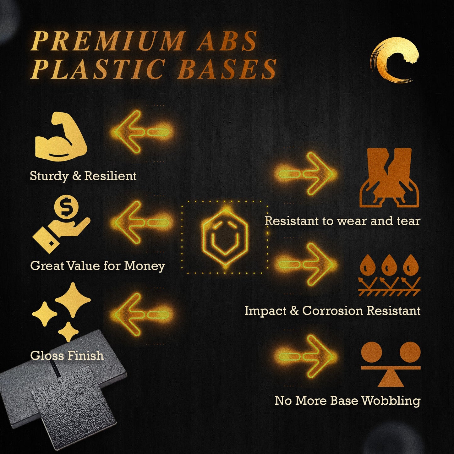 25mm Square Plain Plastic Bases