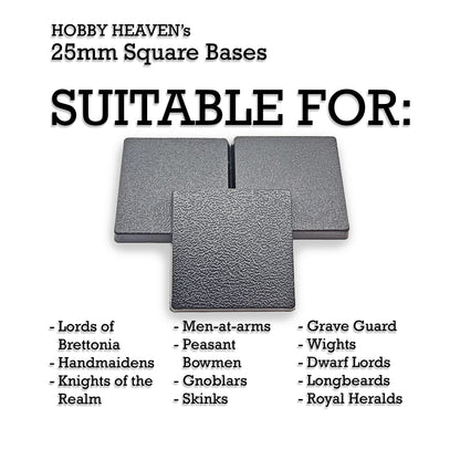 25mm Square Plain Plastic Bases