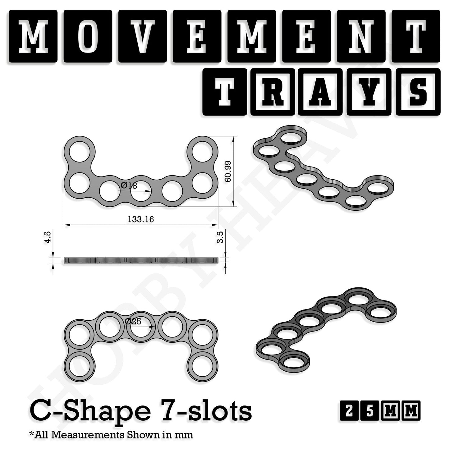 25mm Movement Trays for Tabletop Games | Waargaming | Full Range