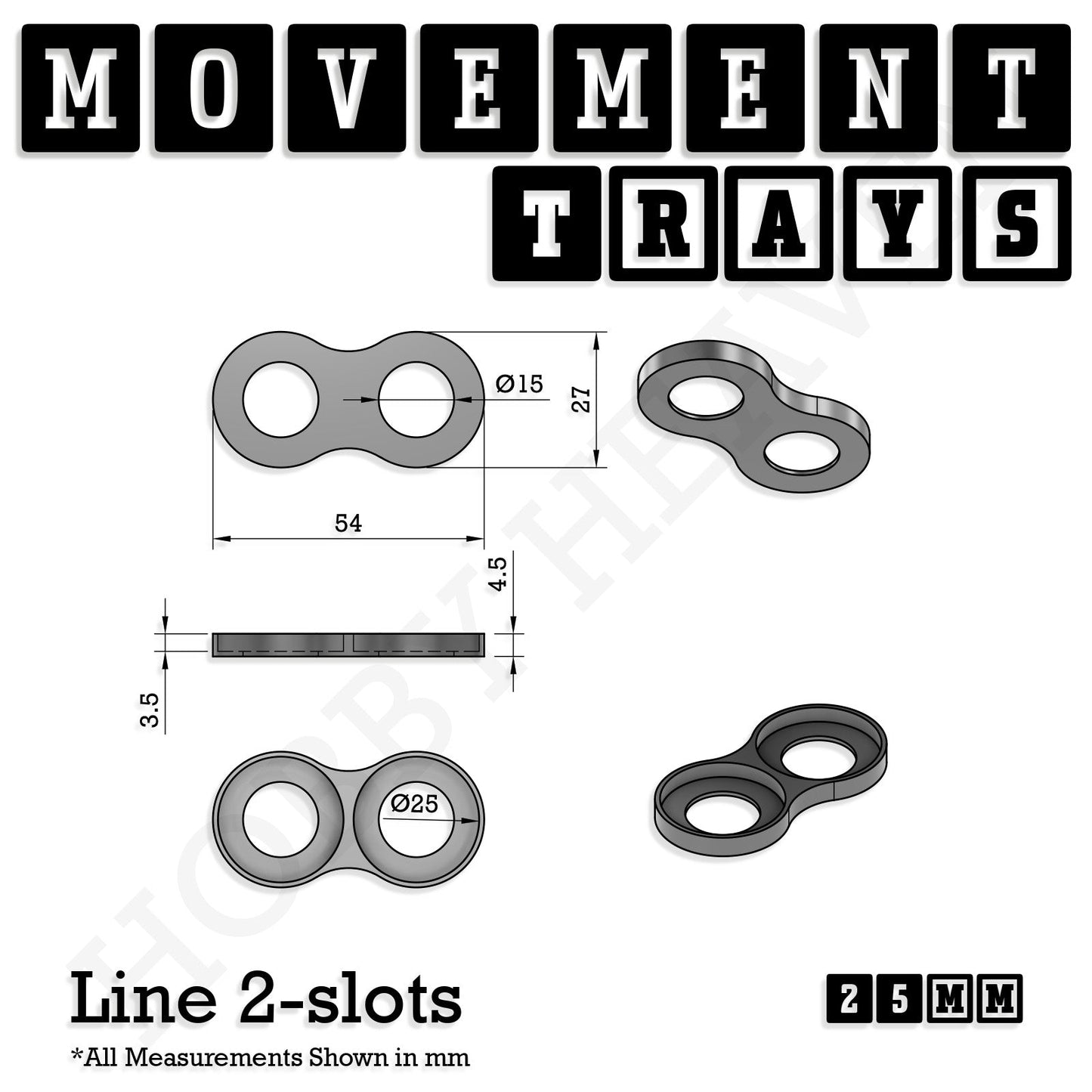 25mm Movement Trays for Tabletop Games | Waargaming | Full Range