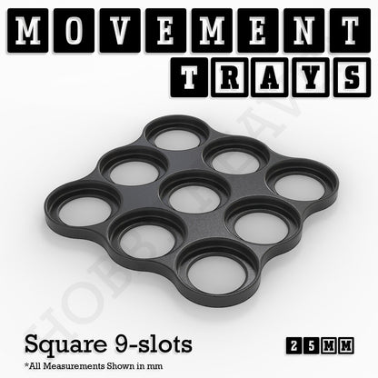 25mm Movement Trays for Tabletop Games | Waargaming | Full Range