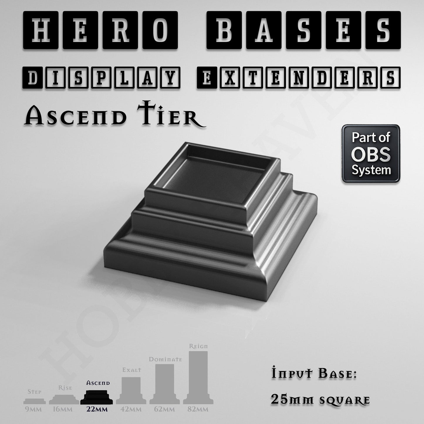 Hero Bases Display Extenders | Squares and Rectangles | Convert Gaming Bases to Display Bases & Plinths