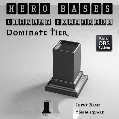 Hero Bases Display Extenders | Squares and Rectangles | Convert Gaming Bases to Display Bases & Plinths
