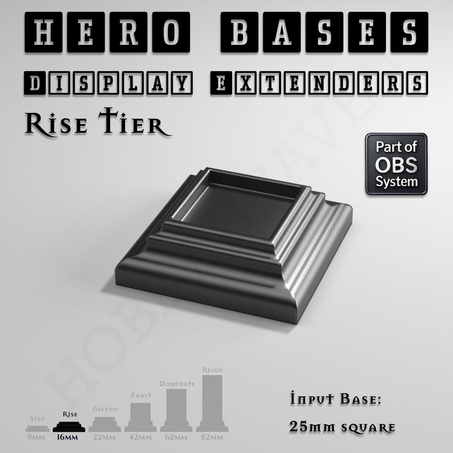 Hero Bases Display Extenders | Squares and Rectangles | Convert Gaming Bases to Display Bases & Plinths