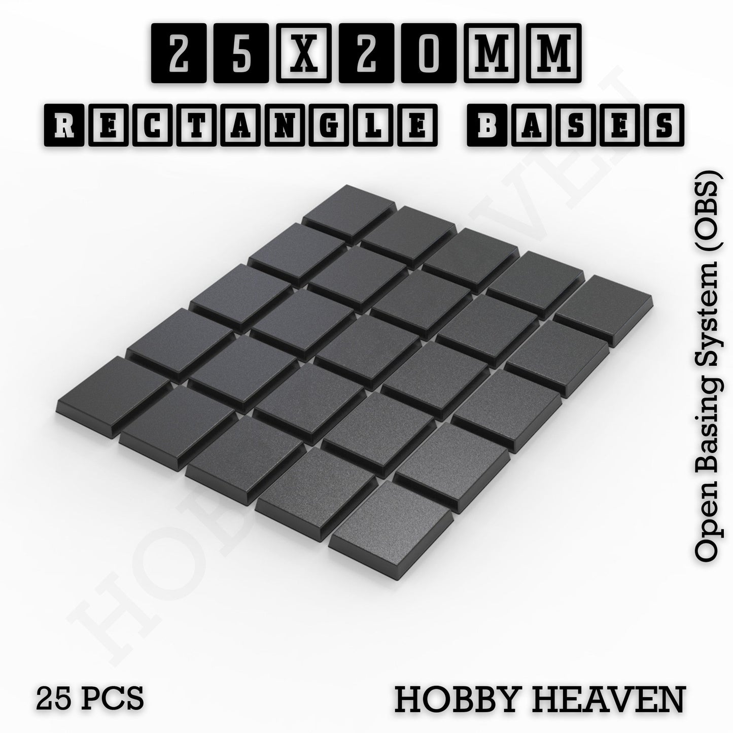 Rectangle Bases Range Sizes - 75x30mm to 125x40mm Medium Sizes 3d Print Full Range Tabletop Games
