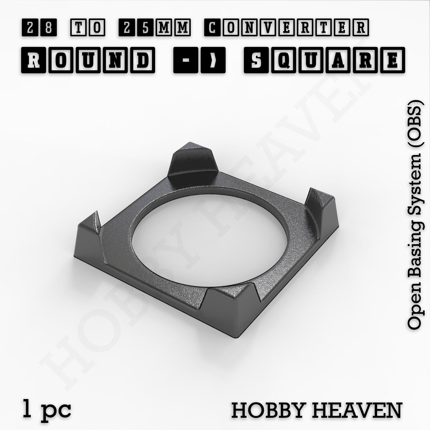 Round to Square Bases Shape and Size Converters 3d Print Full Range