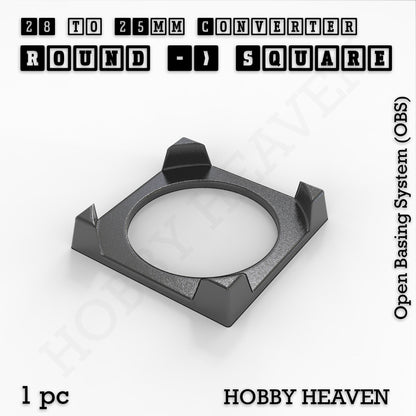 Round to Square Bases Shape and Size Converters 3d Print Full Range