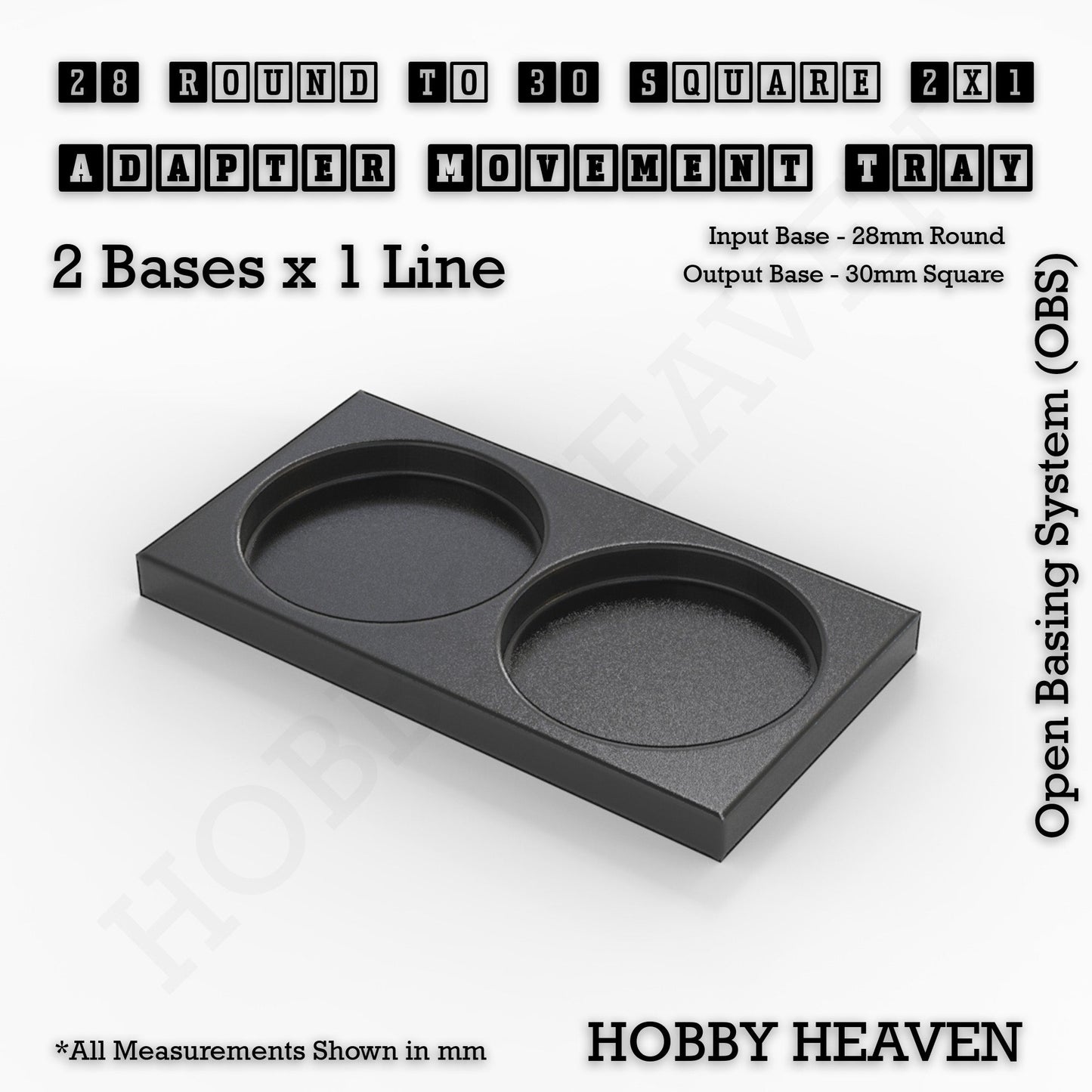 Round to Square Movement Trays Adapters for Tabletop Games