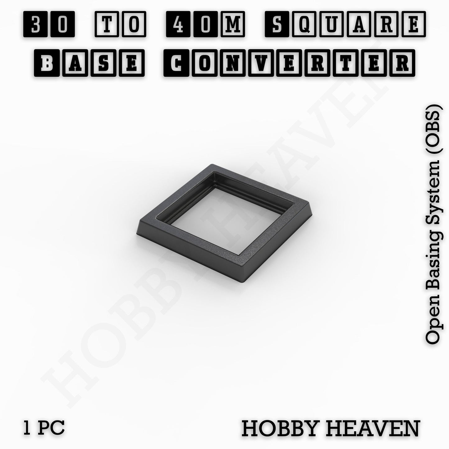 Square to Square Bases Size Converters 3d Print Full Range
