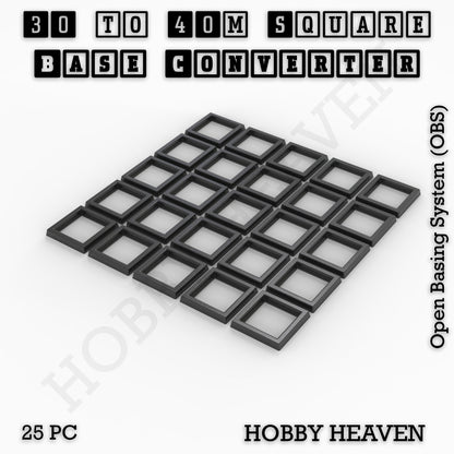 Square to Square Bases Size Converters 3d Print Full Range
