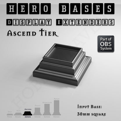 Hero Bases Display Extenders | Squares and Rectangles | Convert Gaming Bases to Display Bases & Plinths