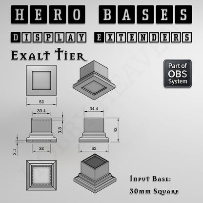 Hero Bases Display Extenders | Squares and Rectangles | Convert Gaming Bases to Display Bases & Plinths