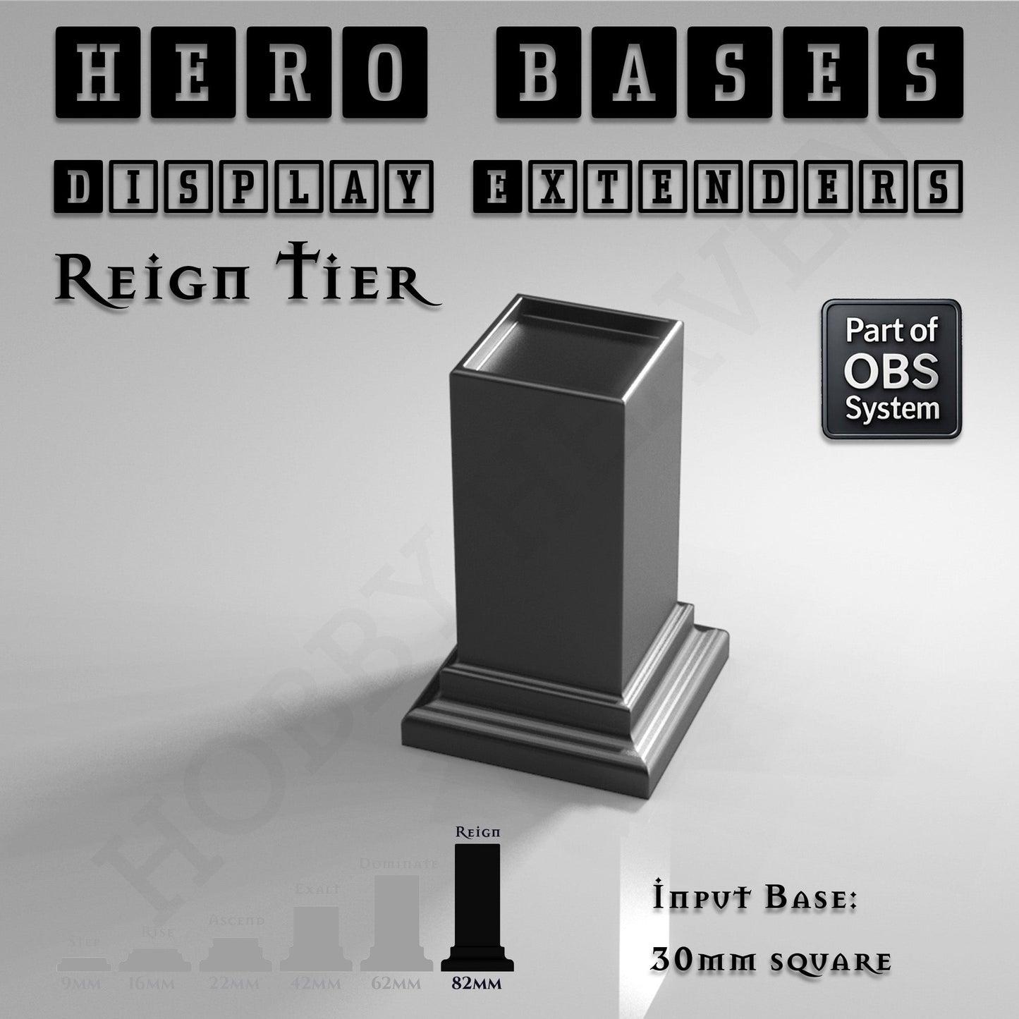 Hero Bases Display Extenders | Squares and Rectangles | Convert Gaming Bases to Display Bases & Plinths