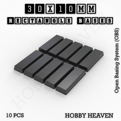 Rectangle Bases Range Sizes - 75x30mm to 125x40mm Medium Sizes 3d Print Full Range Tabletop Games