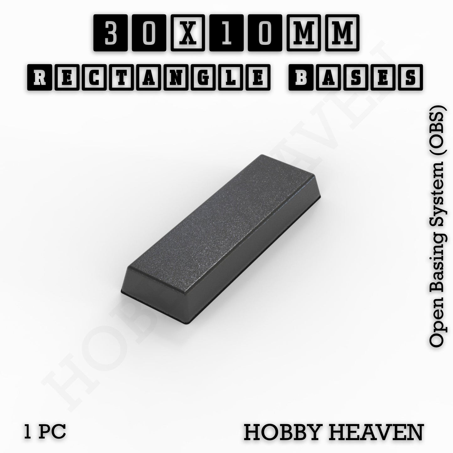 Rectangle Bases Range Sizes - 75x30mm to 125x40mm Medium Sizes 3d Print Full Range Tabletop Games
