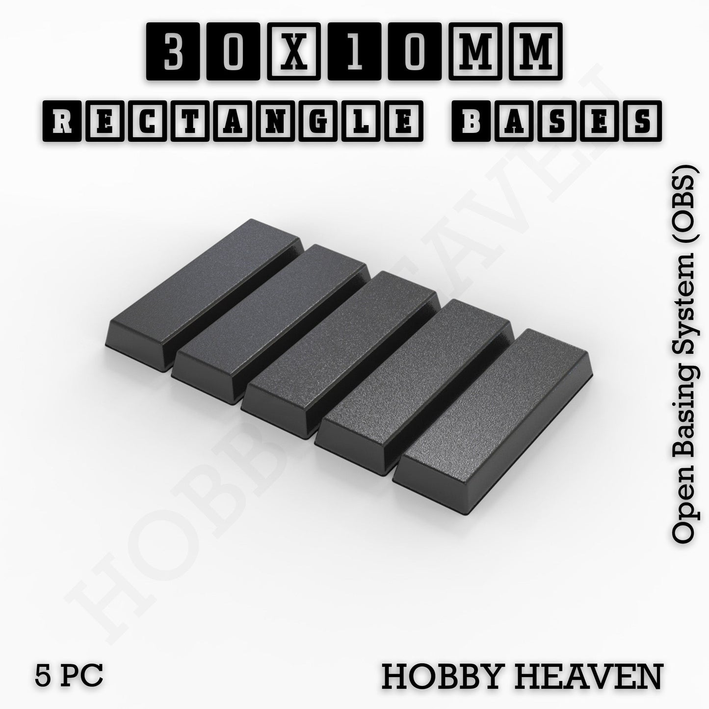 Rectangle Bases Range Sizes - 20x15mm to 75x25mm Small Sizes 3d Print Full Range Tabletop Games