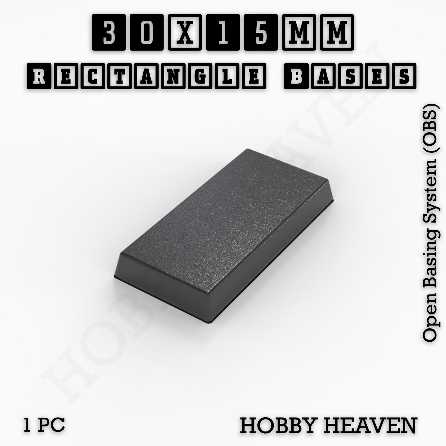 Rectangle Bases Range Sizes - 20x15mm to 75x25mm Small Sizes 3d Print Full Range Tabletop Games