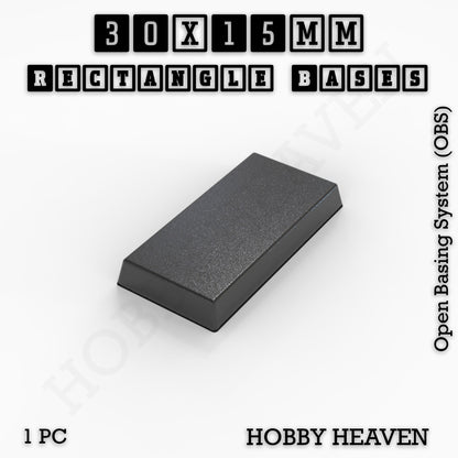 Rectangle Bases Range Sizes - 75x30mm to 125x40mm Medium Sizes 3d Print Full Range Tabletop Games