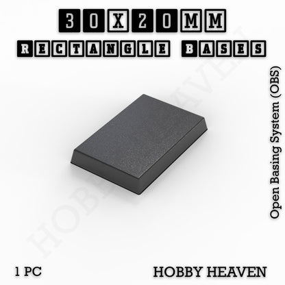 Rectangle Bases Range Sizes - 75x30mm to 125x40mm Medium Sizes 3d Print Full Range Tabletop Games